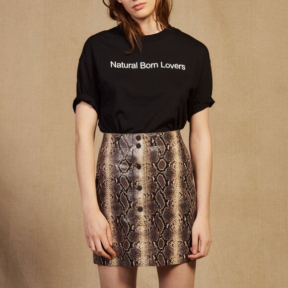 Sandro Kimberlay leather snakeskin miniskirt - Picture 7 of 7